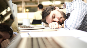 Leading Exhausted? Man Sleeping at work