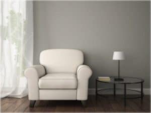 Part of interior with white armchair 3D
